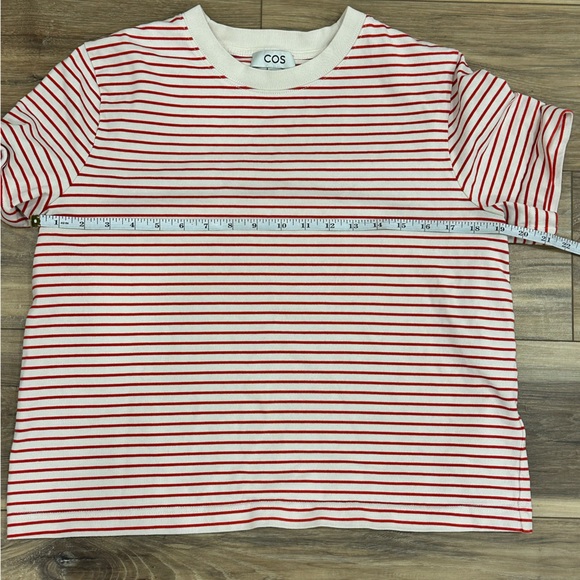 COS women’s red white striped t shirt Large EUC - Picture 4 of 7